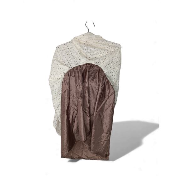 New with tags Ryu Eyelet Lace Strapless Dress Cream Brown Waist Detail M Cotton - Picture 11 of 16